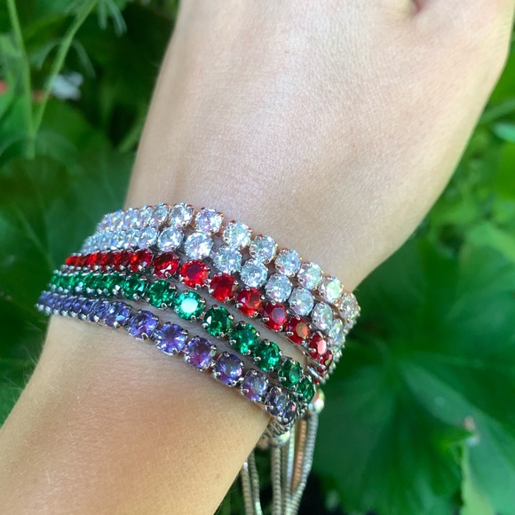 CZ Adjustable Tennis Bracelet - Picture 3 of 7